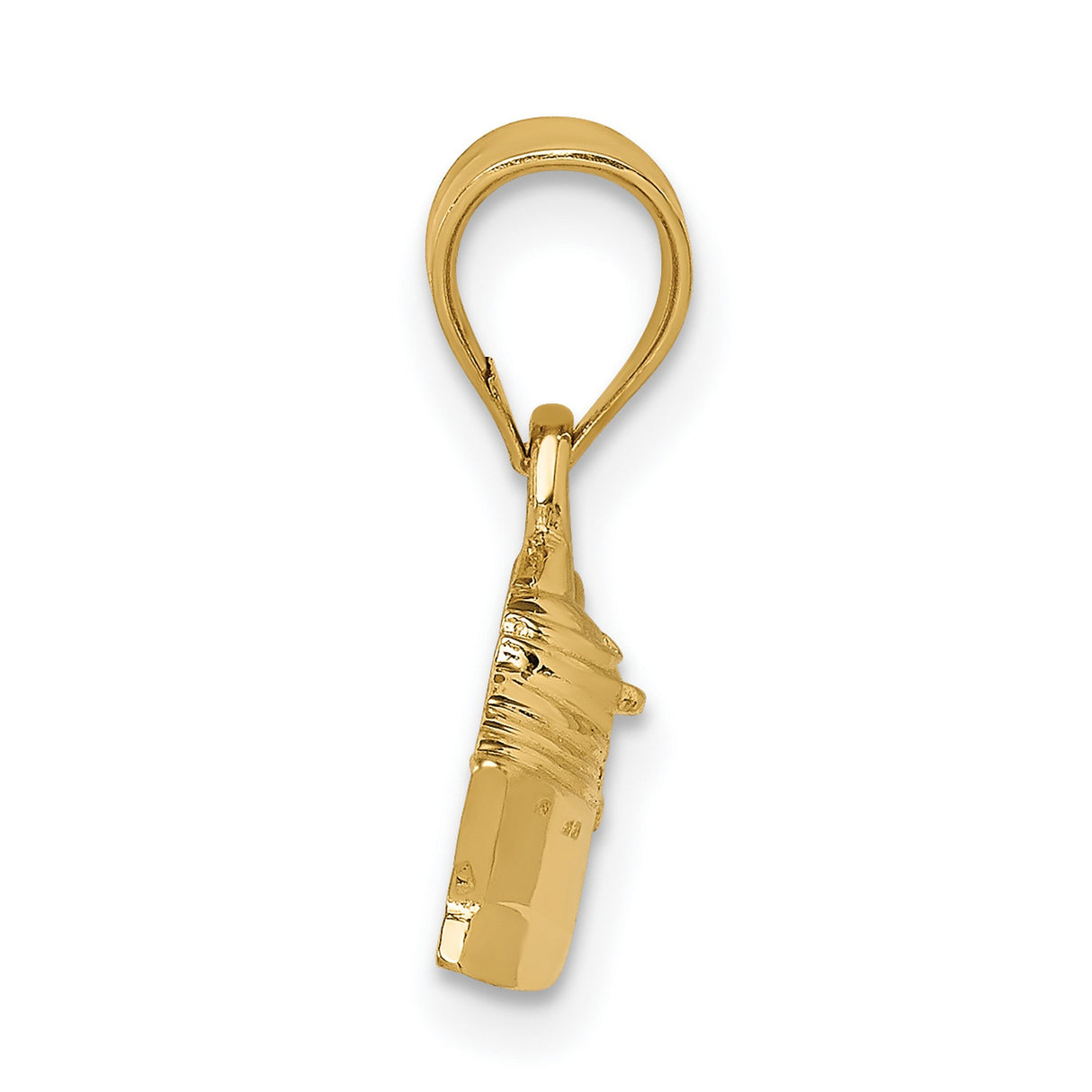 14k Yellow Gold Cruise Ship Pendant, Nautical Travel Charm for Women or Unisex