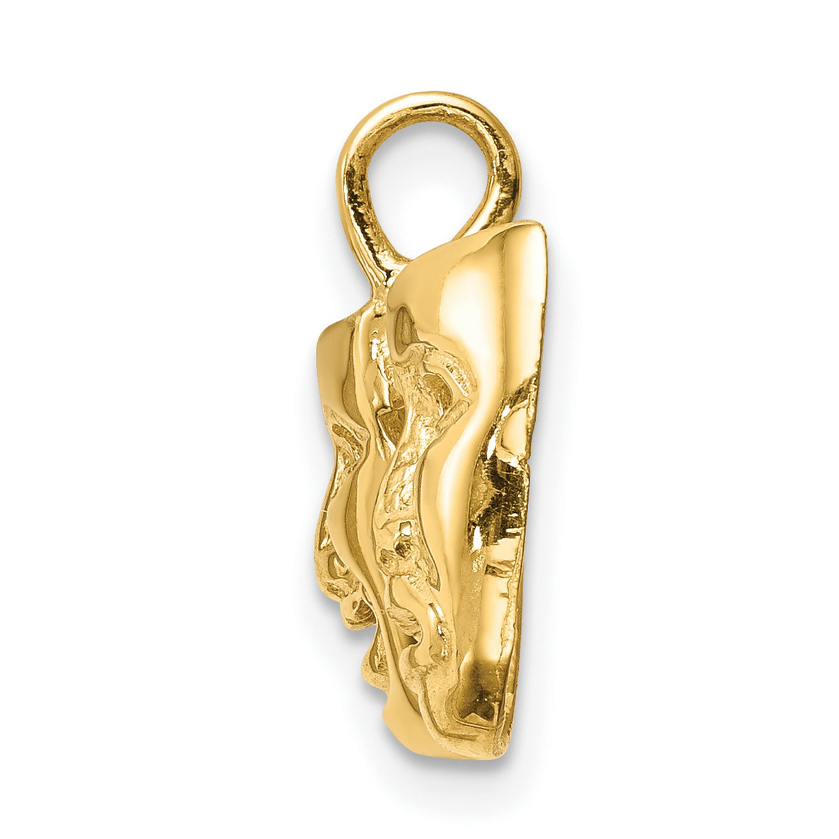 14k Yellow Gold Comedy Tragedy Mask Pendant, Theater Drama Charm for Performers and Actors