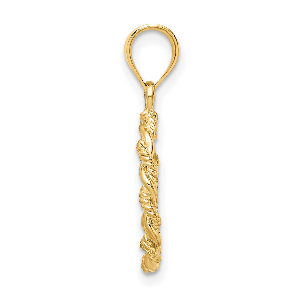 14k Yellow Gold Virgin Mary Pendant with Textured Rope Edge, Catholic Medallion Charm