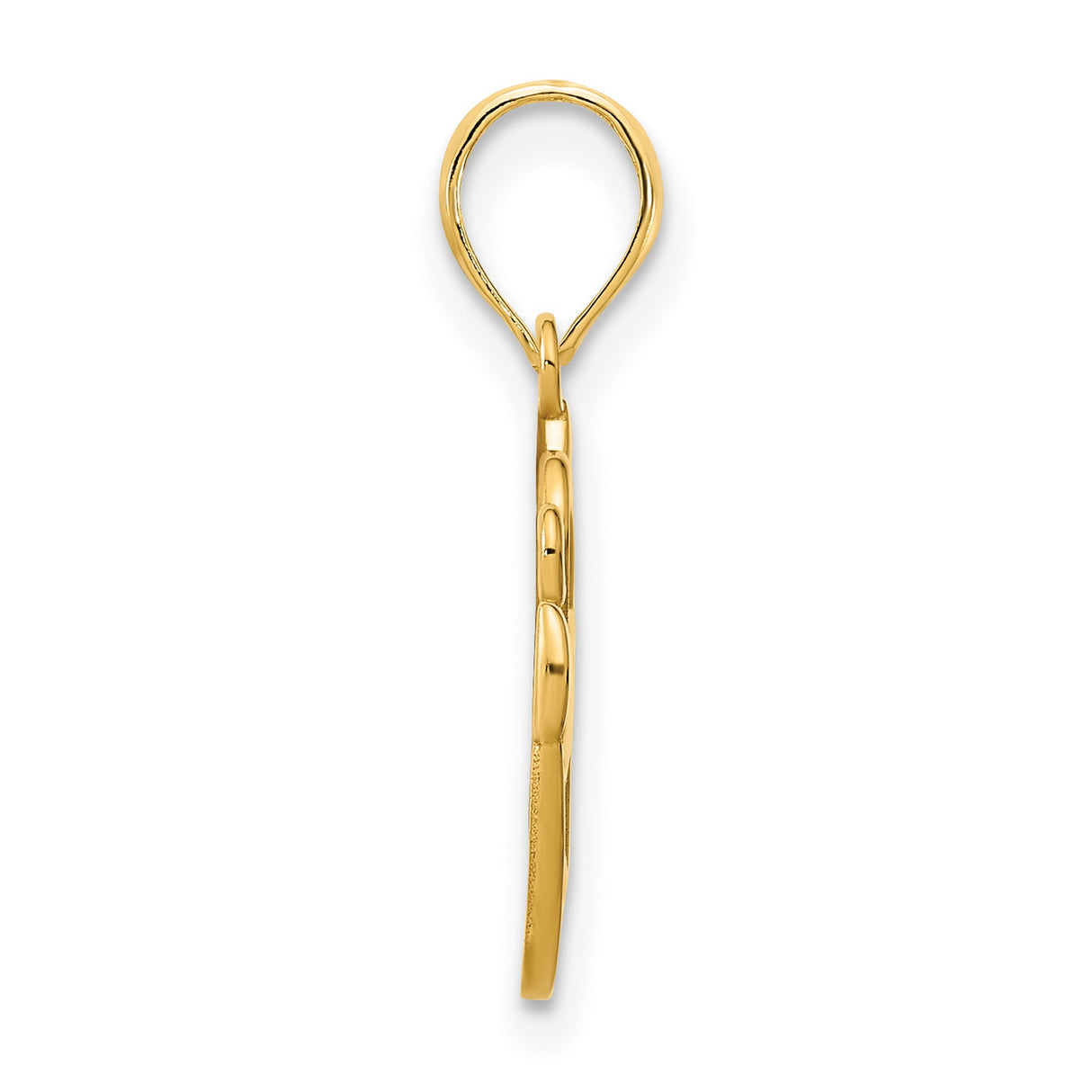 14k Yellow Gold Claddagh Pendant with Crown, Heart, and Hands, Celtic Symbol of Love and Loyalty