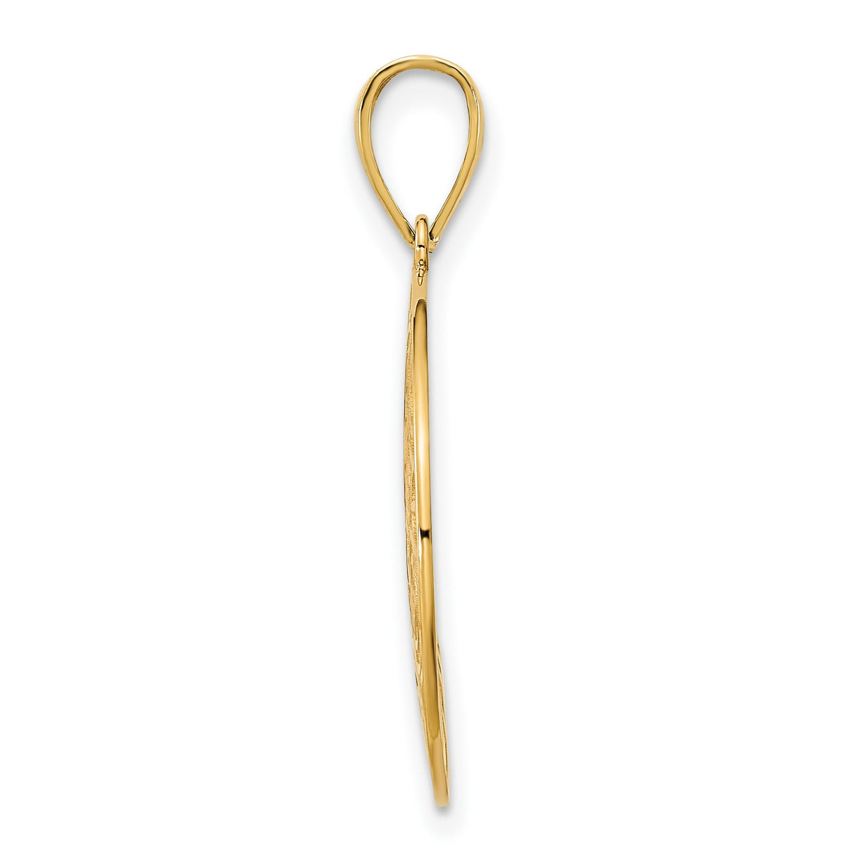 14k Yellow Gold Filigree Medallion Pendant, Circular Swirl Openwork Design, Womens Jewelry