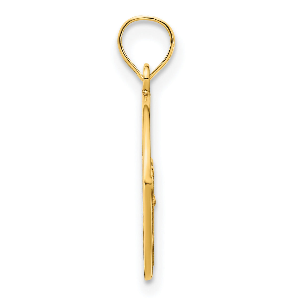 14k Yellow Gold Butterfly Pendant with Pink Enamel Wings in Circular Frame