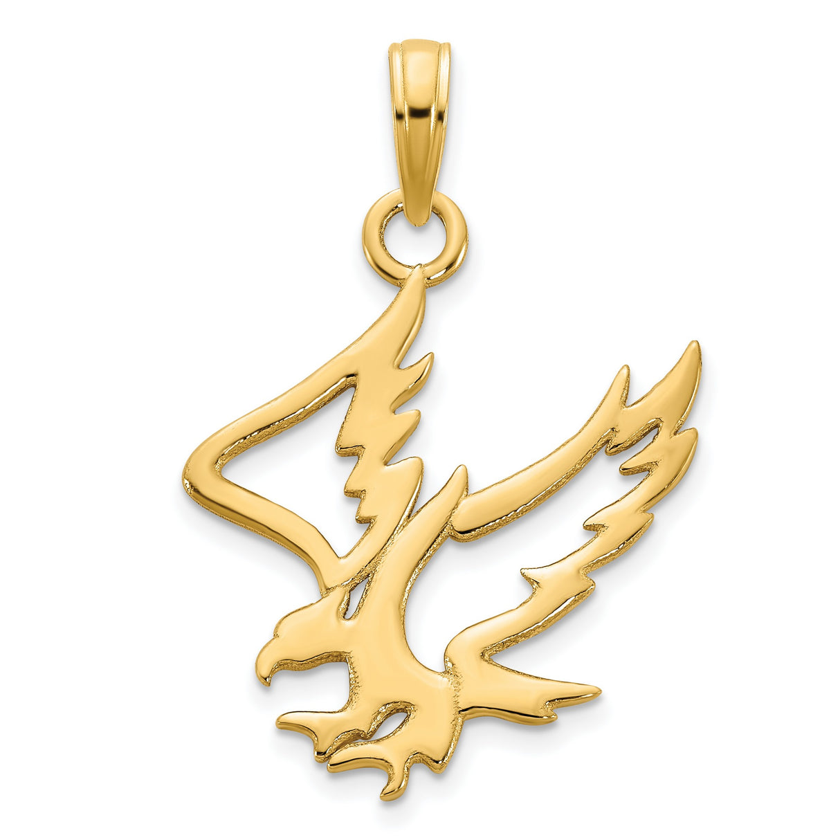Eagle Charm Pendant in Real 14k Yellow Gold