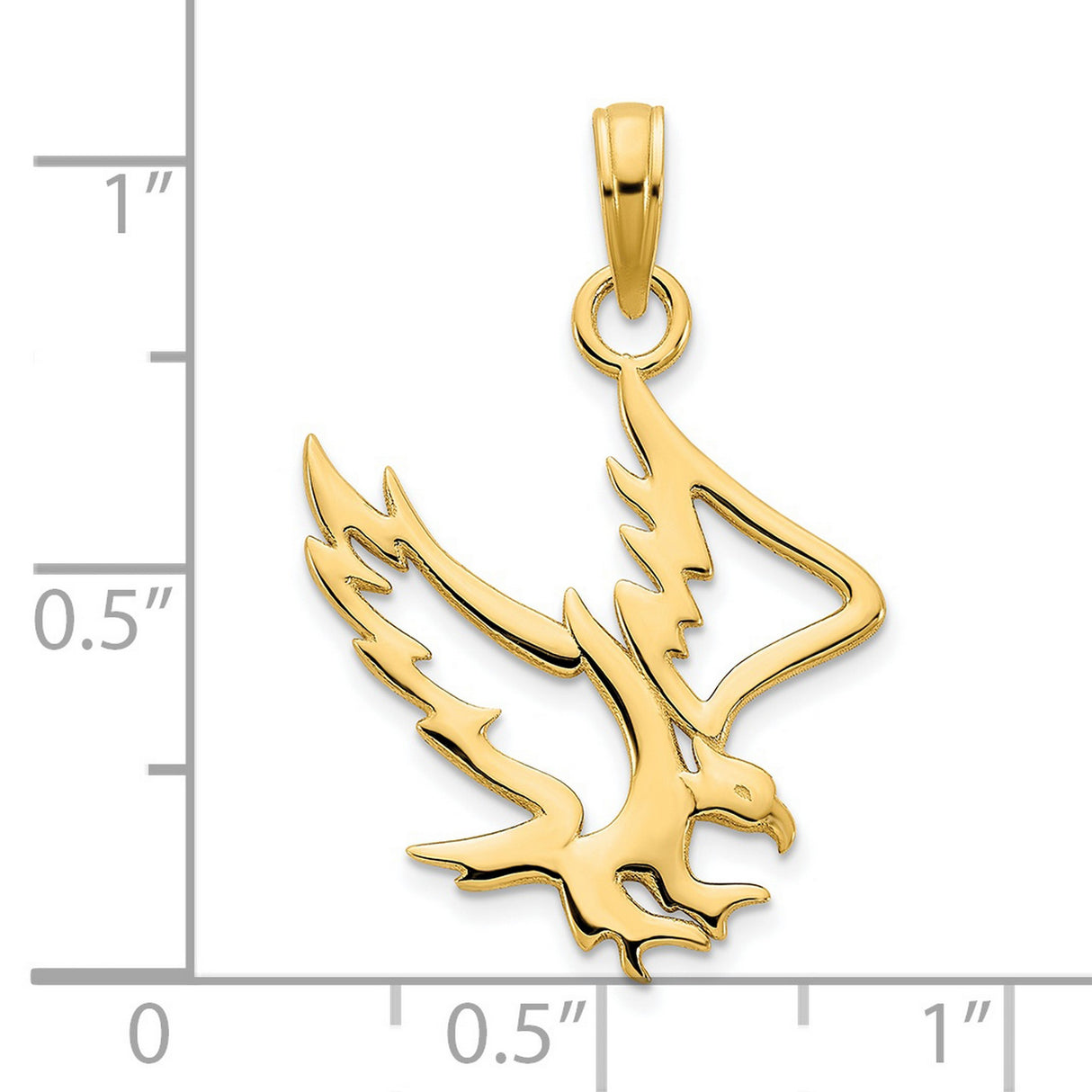 Eagle Charm Pendant in Real 14k Yellow Gold