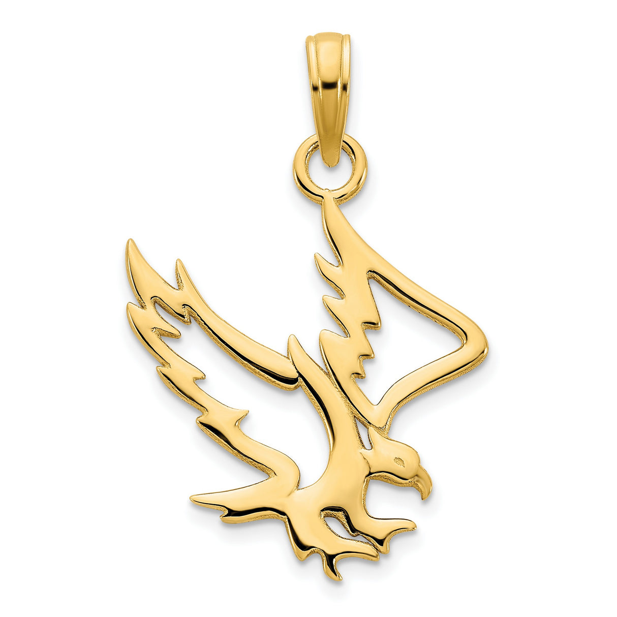 Eagle Charm Pendant in Real 14k Yellow Gold