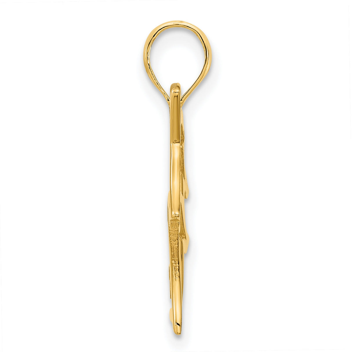 14k Yellow Gold Unicorn Head Pendant with Flowing Mane, Openwork Fantasy Design for Women and Teens