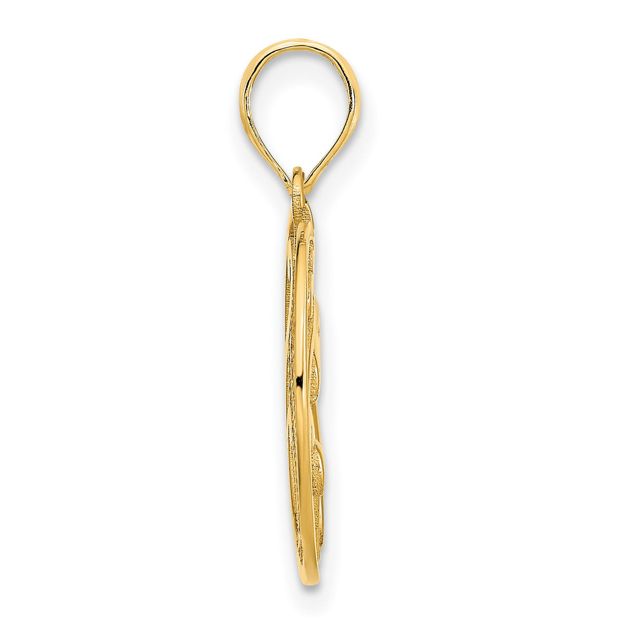 14k Yellow Gold Unicorn Pendant with Openwork Scroll Design, Whimsical Fantasy Charm