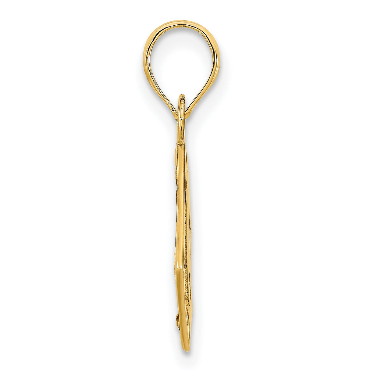 14k Yellow Gold Nautical Pendant with Lighthouse and Compass Rose in Diamond Frame