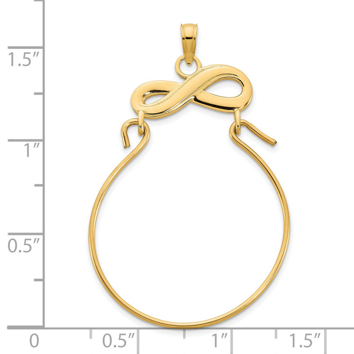14k Yellow Gold Pendant with Open Infinity Symbol and Wire Loop Design