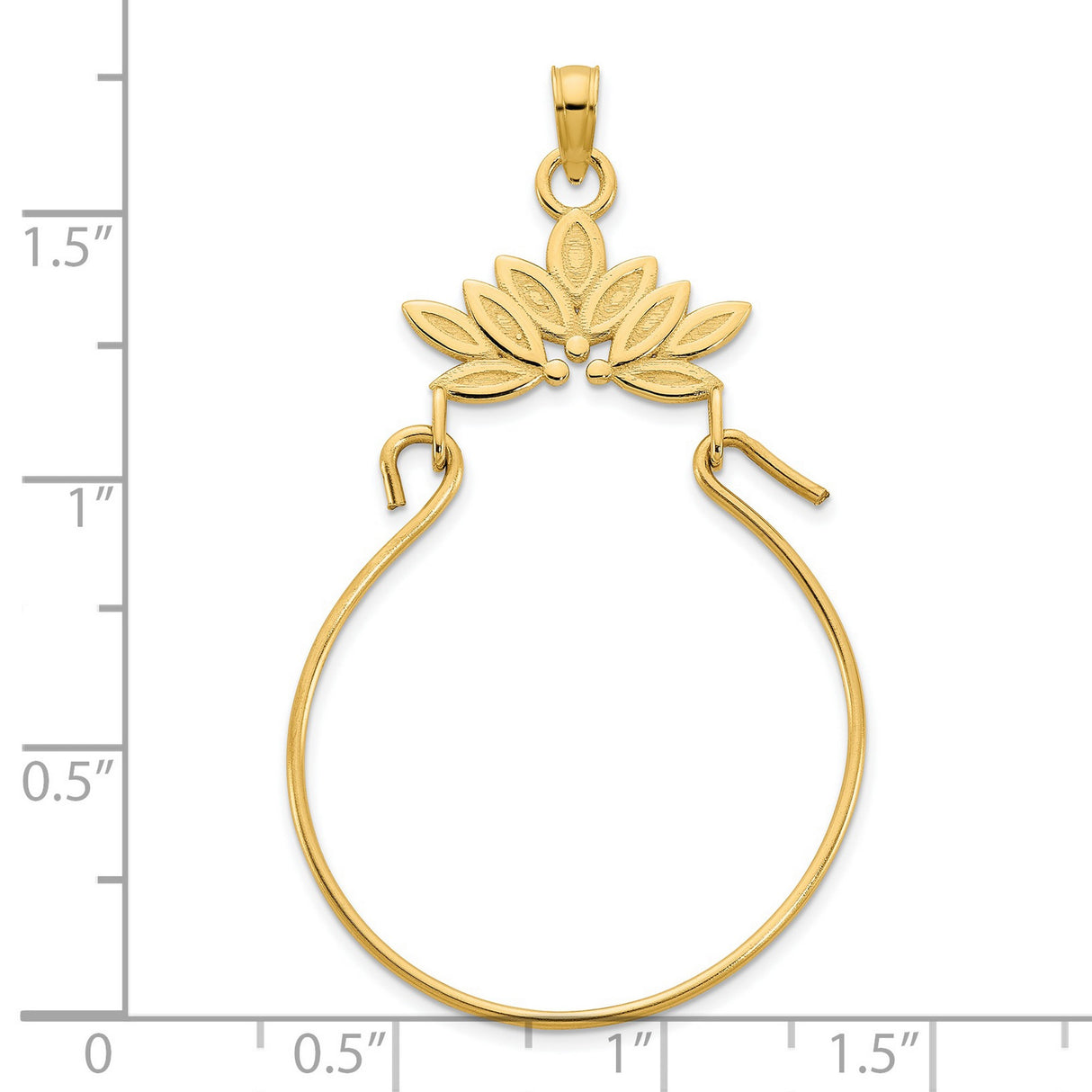 14k Yellow Gold Lotus Flower Pendant, Yoga and Meditation Charm for Women with Spiritual Design