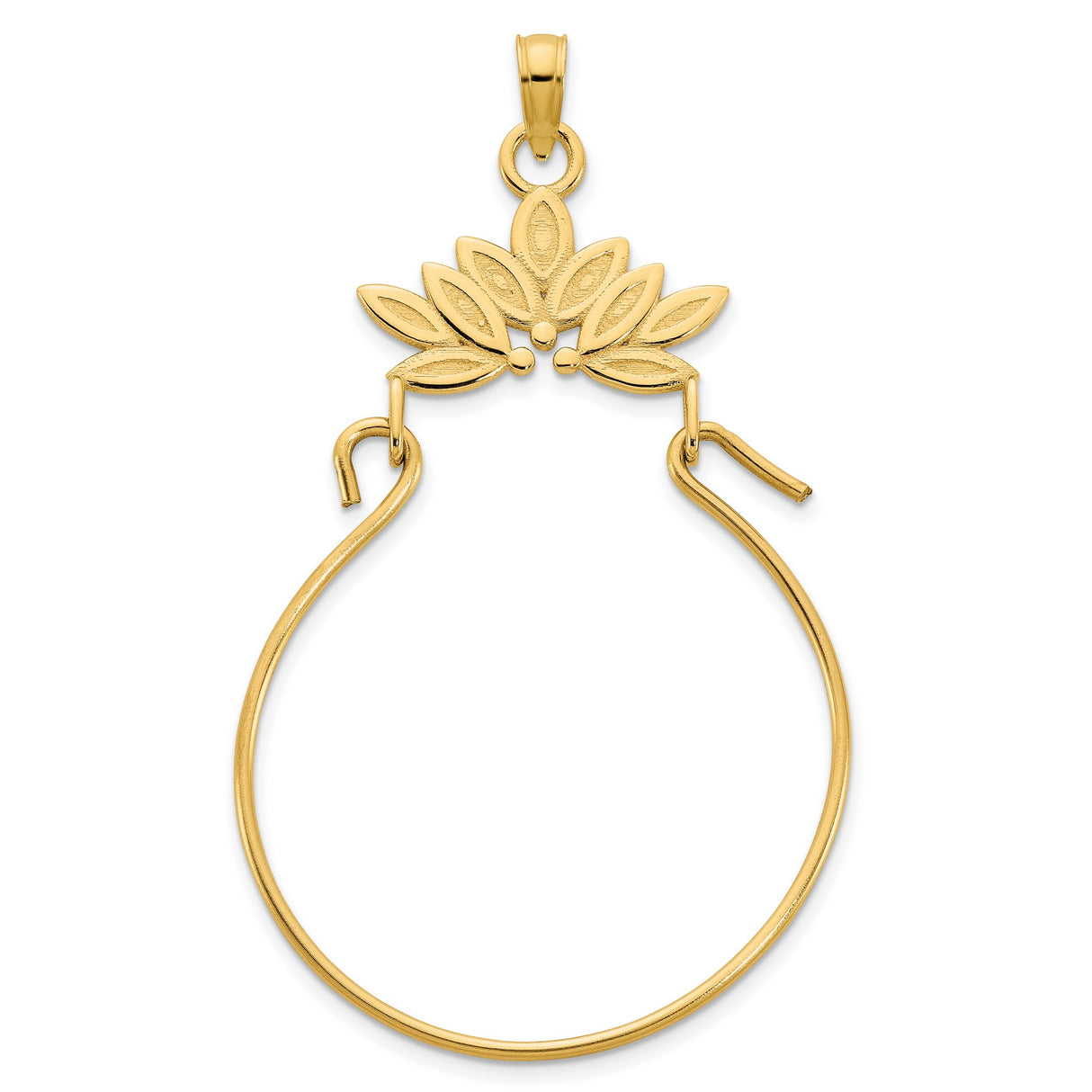 14k Yellow Gold Lotus Flower Pendant, Yoga and Meditation Charm for Women with Spiritual Design
