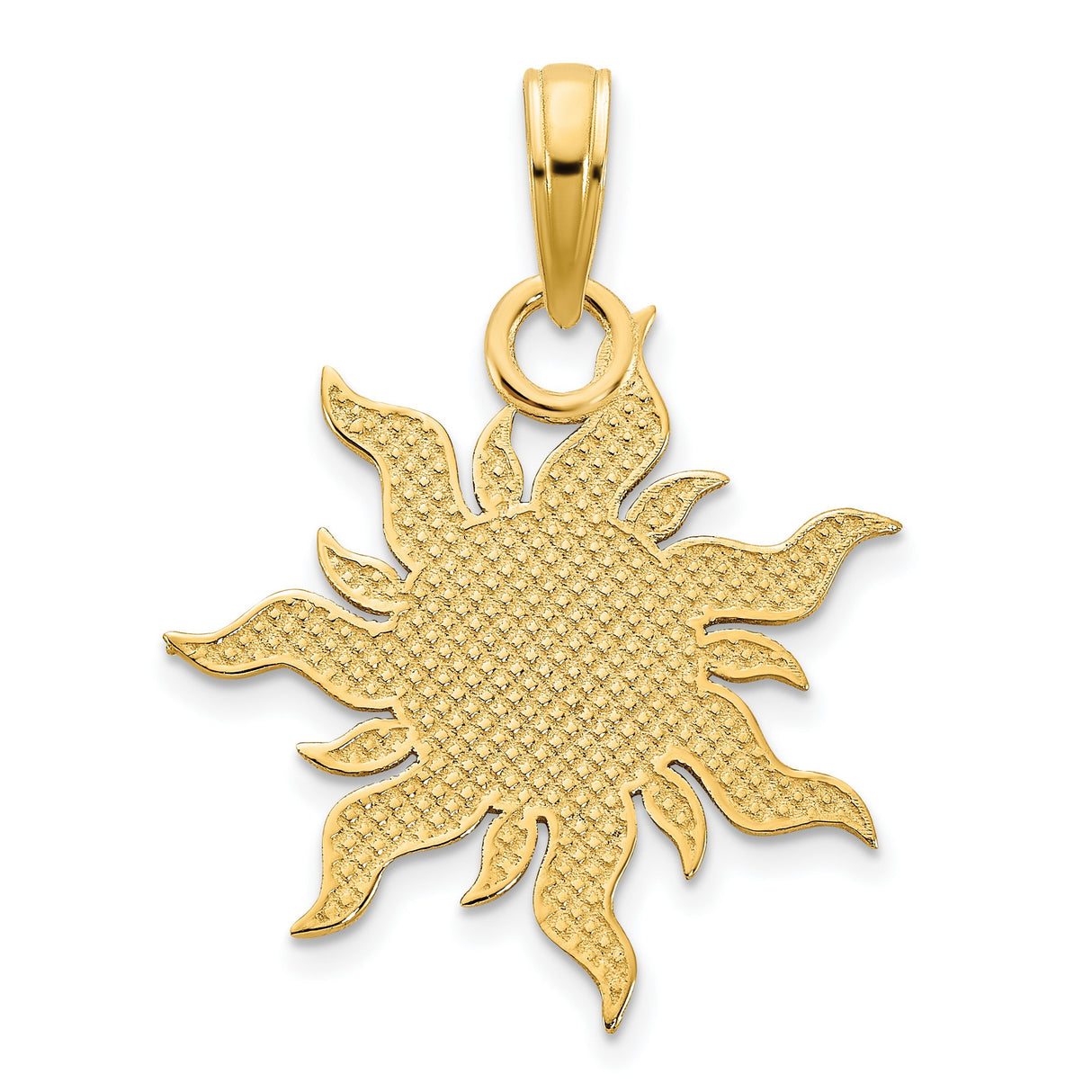 14k Yellow Gold Sun Pendant with I Love My Sunshine Message, Symbolic Sun Charm for Women