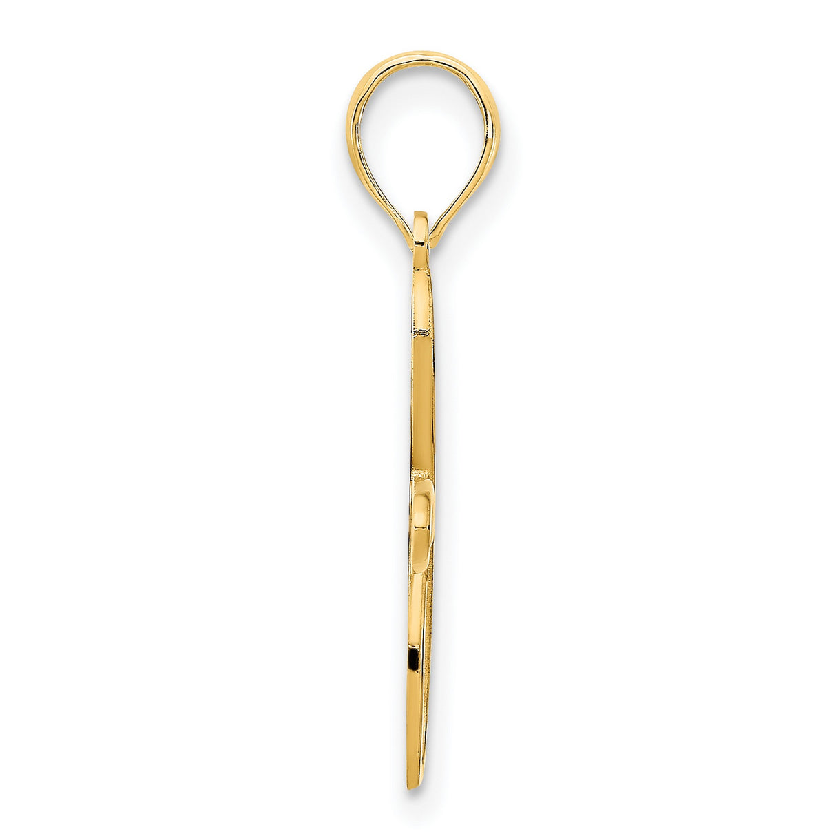 14k Yellow Gold Cross Pendant with Infinity Loop and Teardrop Design for Men and Women