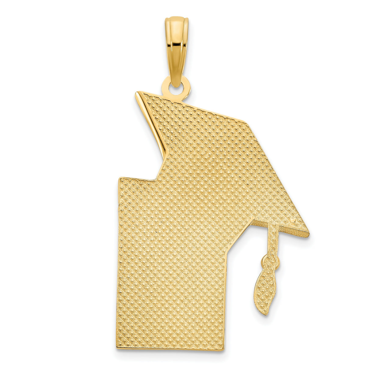 Epoxy Graduation Cap and Diploma Charm Pendant in Real 14k Yellow Gold
