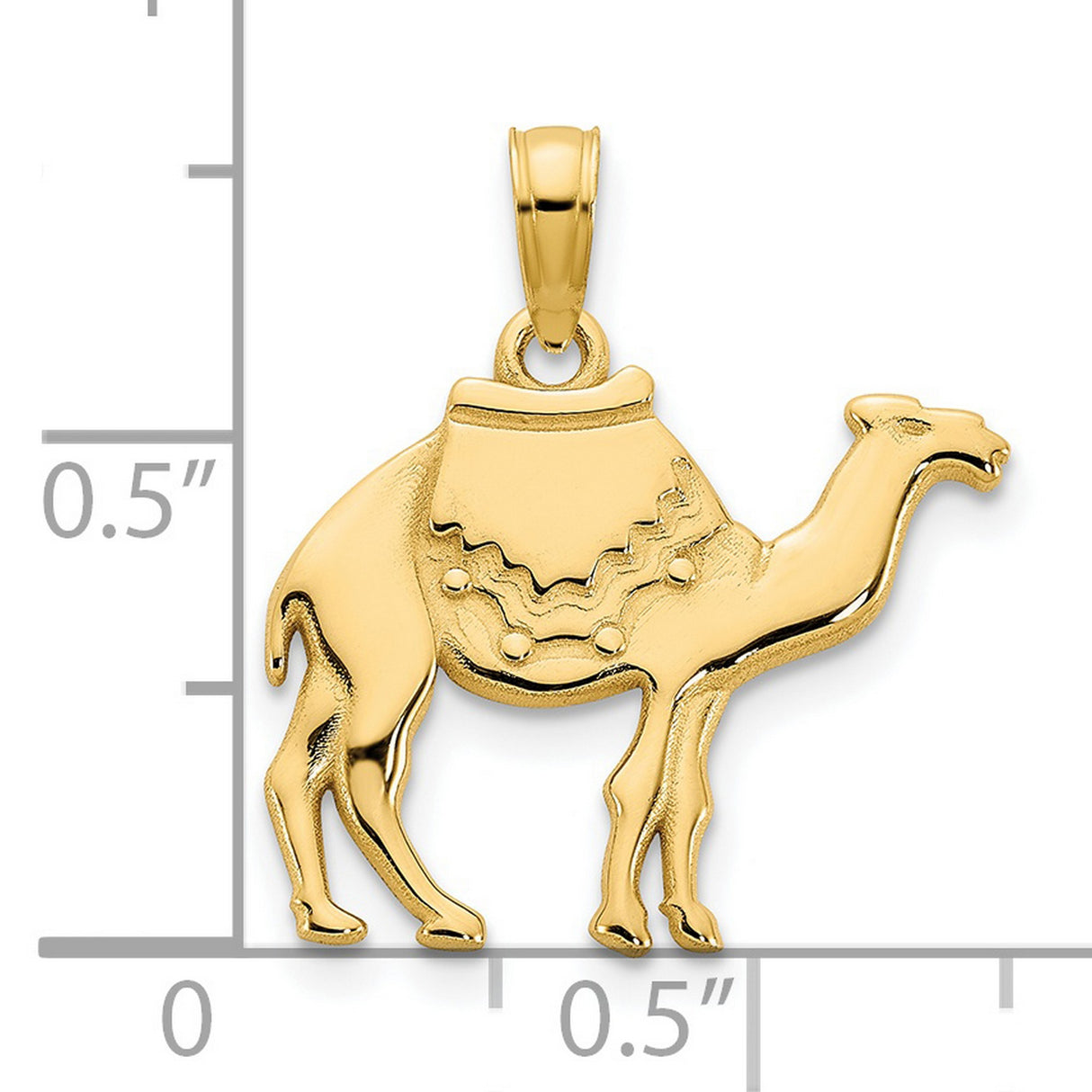 14k Yellow Gold Camel Pendant, Desert Caravan Charm, Middle Eastern Style Jewelry