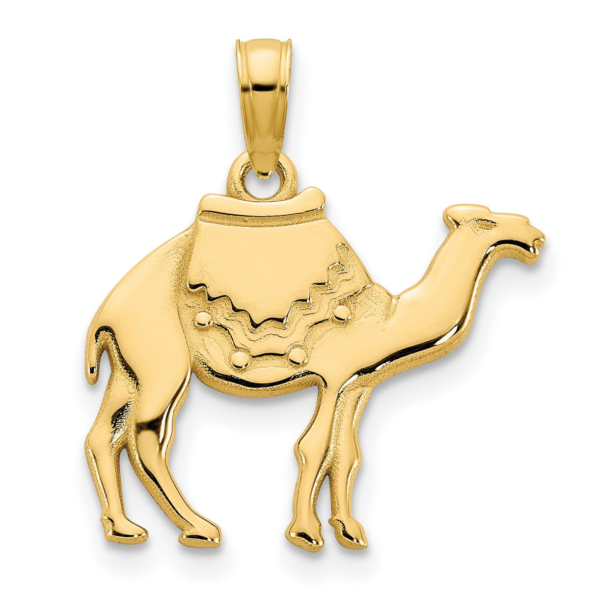 14k Yellow Gold Camel Pendant, Desert Caravan Charm, Middle Eastern Style Jewelry