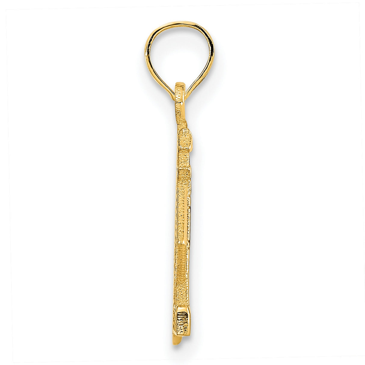 14k Yellow Gold Anchor Lighthouse Cross Pendant, Nautical Christian Symbol for Men or Women