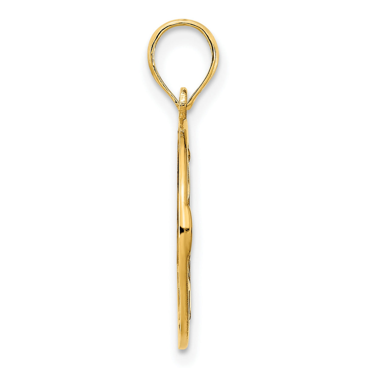 14k Yellow Gold Claddagh Pendant with Crowned Heart and Hands, Celtic Irish Symbol Jewelry