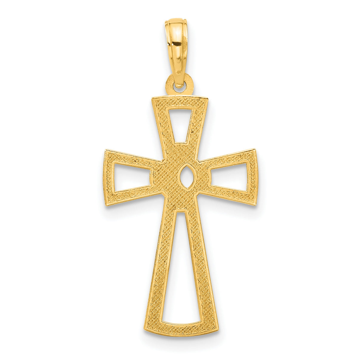 14k Yellow Gold Ankh Cross Pendant, Polished Religious Amulet for Men and Women