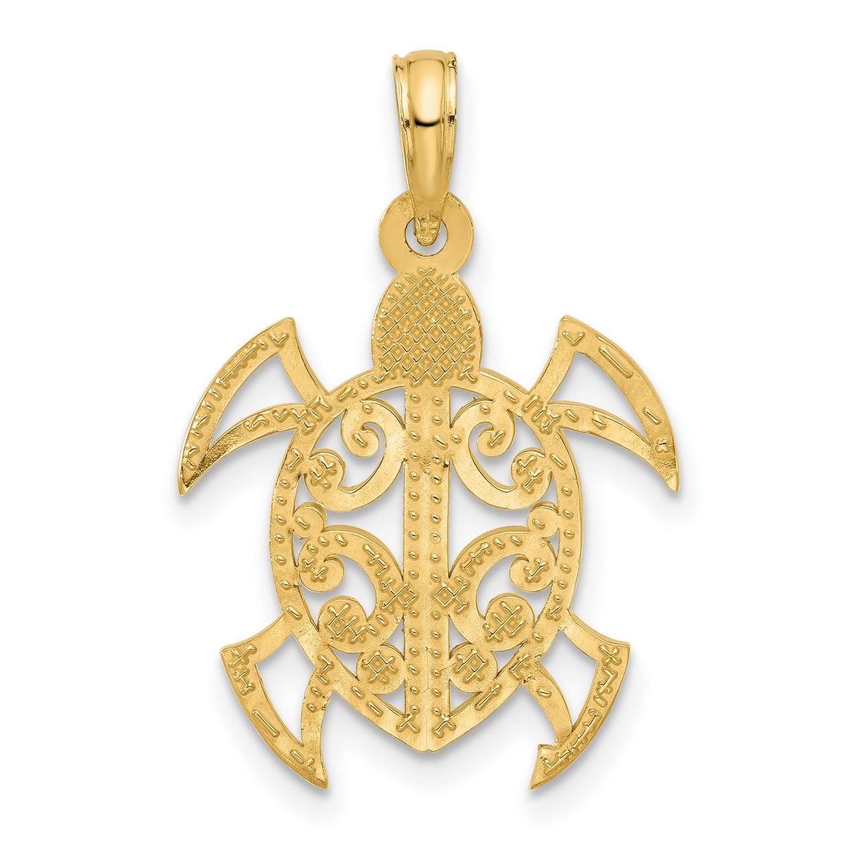 Fancy Charm Pendant in Real 14k Yellow Gold