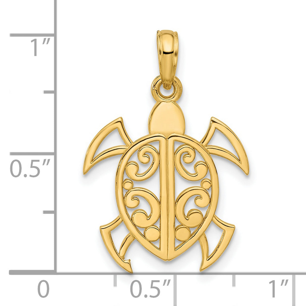 Fancy Charm Pendant in Real 14k Yellow Gold