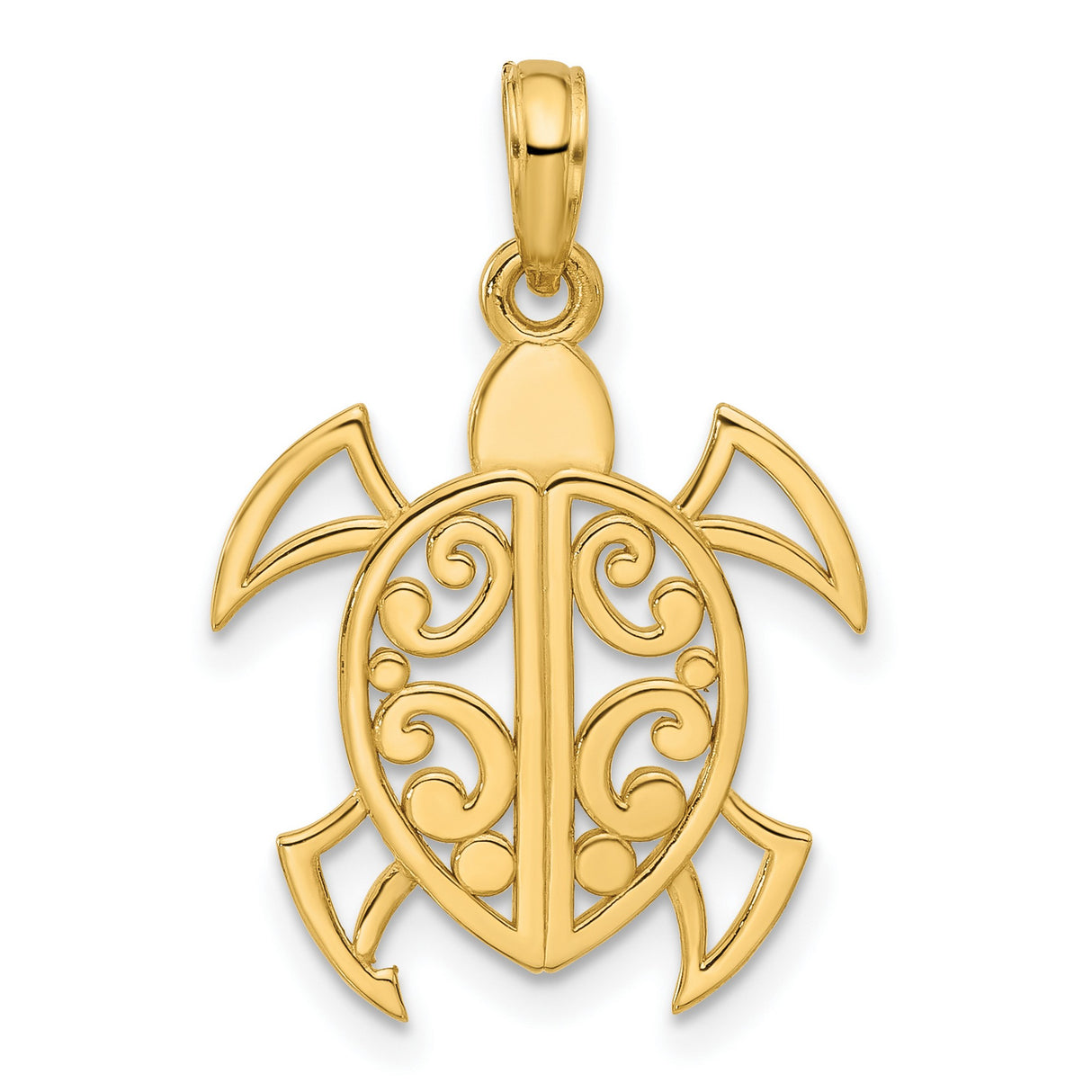 Fancy Charm Pendant in Real 14k Yellow Gold