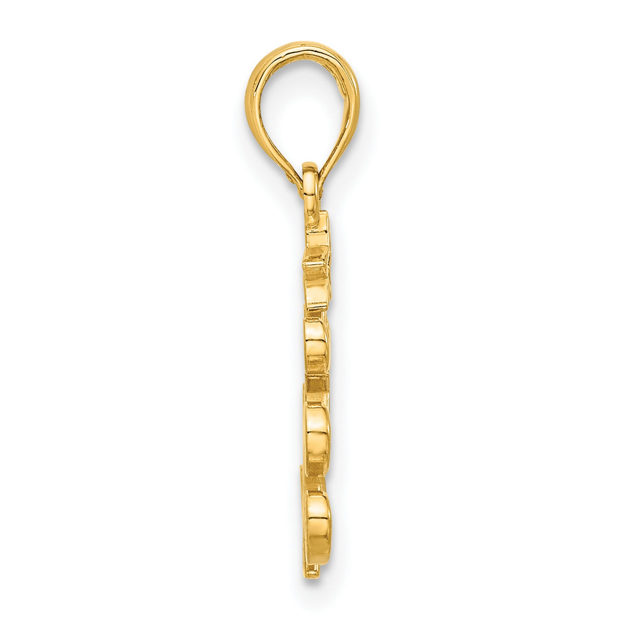 Polished Christmas Tree Charm Pendant in Real 14k Yellow Gold