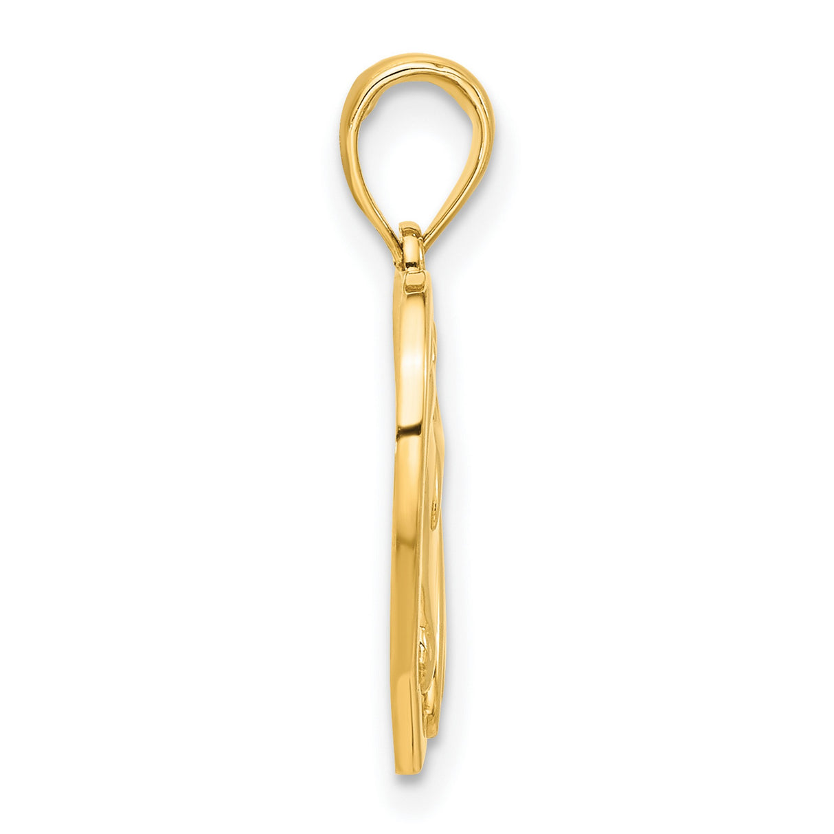 14k Yellow Gold Horse Head Heart Pendant, Equestrian Jewelry with Open Heart Design