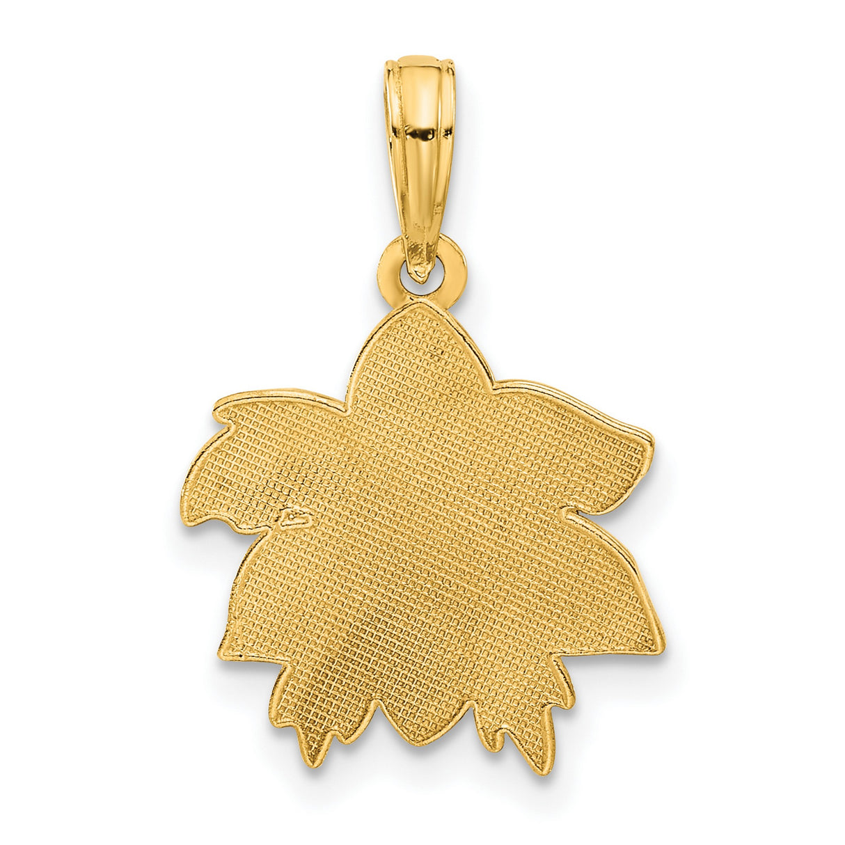 14k Yellow Gold Pendant with Poinsettia Flower Design, Nature-Inspired Floral Charm for Women