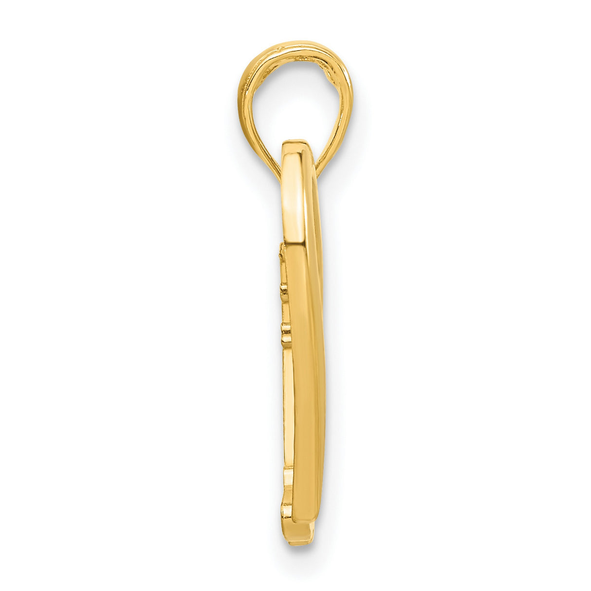 Polished Lighthouse In Heart Charm Pendant in Real 14k Yellow Gold