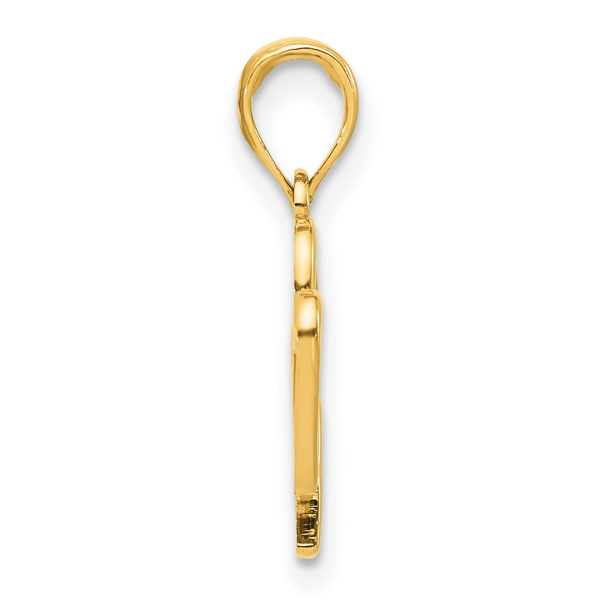 14k Yellow Gold Heart Pendant with Three Interlocking Open Hearts, Romantic Charm for Women