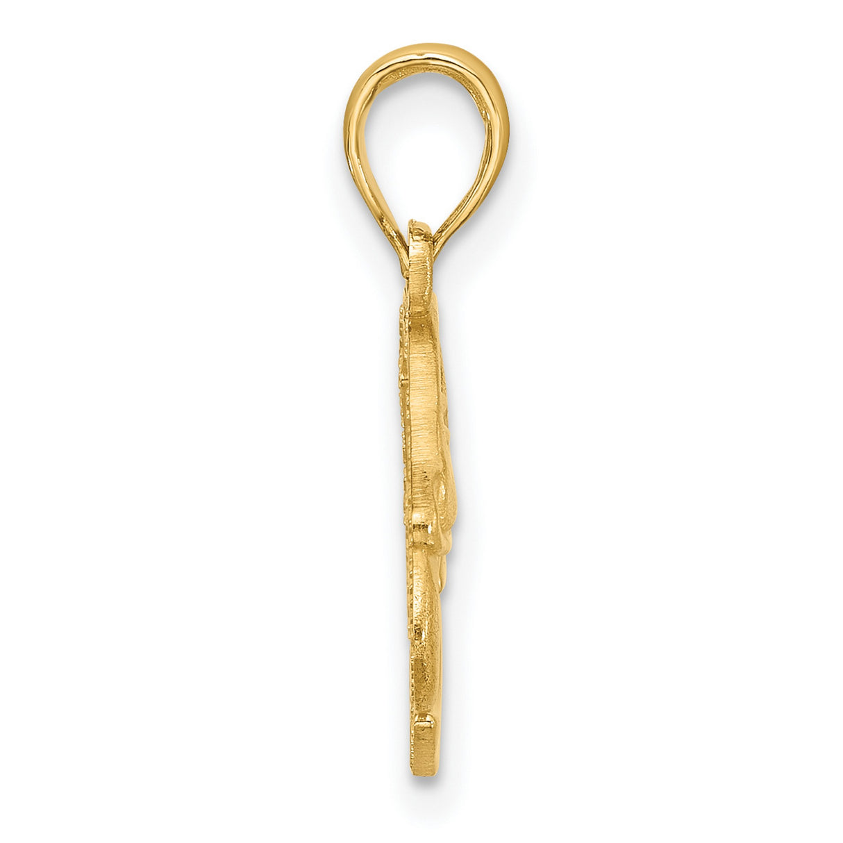 Fancy Eagle Charm Pendant in Real 14k Yellow Gold