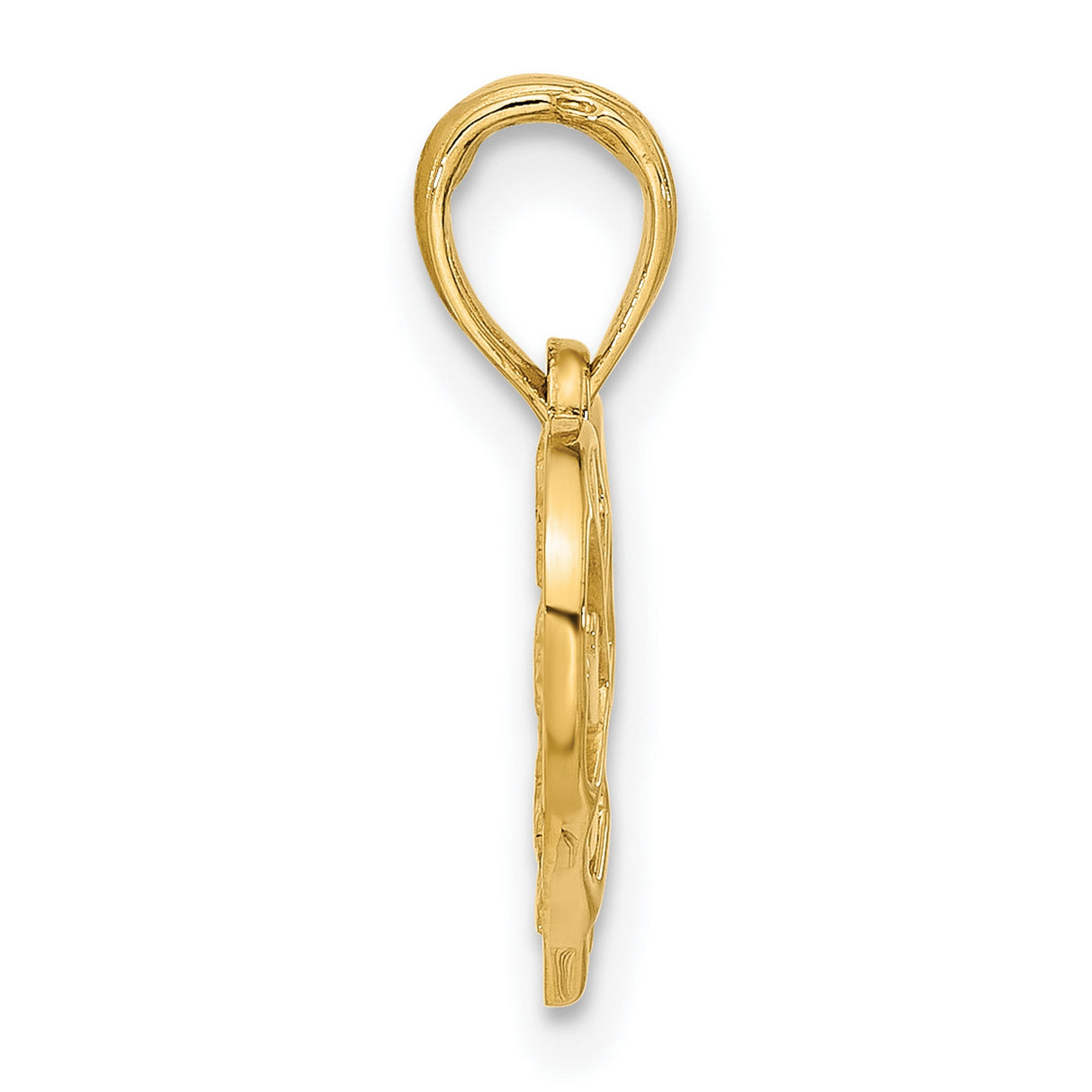 14k Yellow Gold Heart Pendant with Open Lattice Design and Multiple Heart Motifs