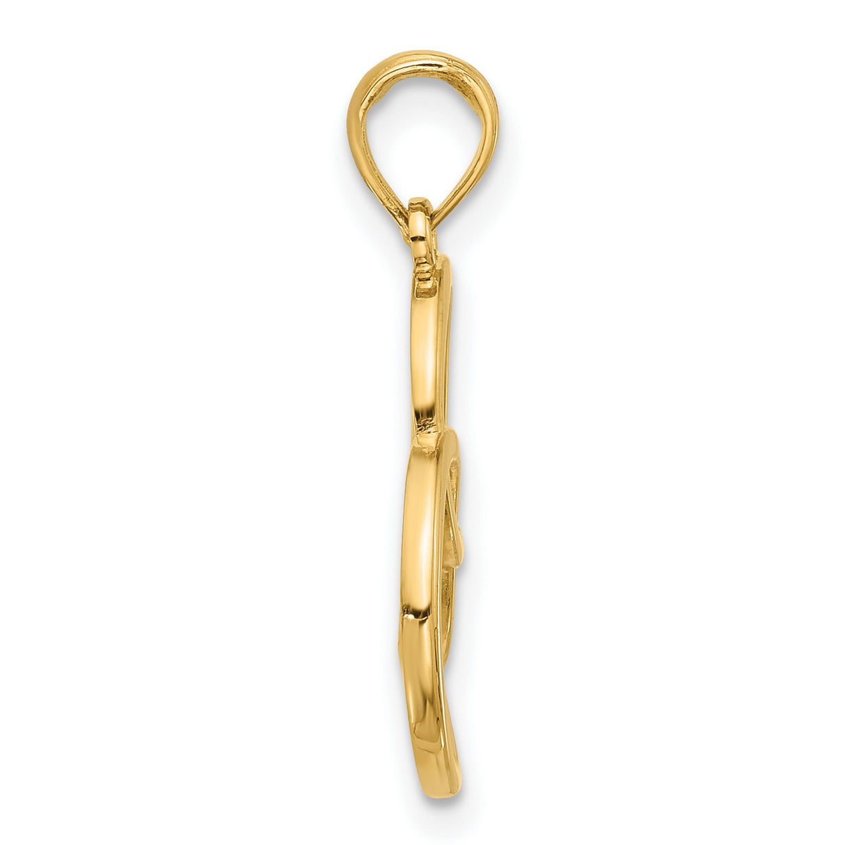 14k Yellow Gold Heart Infinity Pendant with Open Heart and Unity Symbol for Women