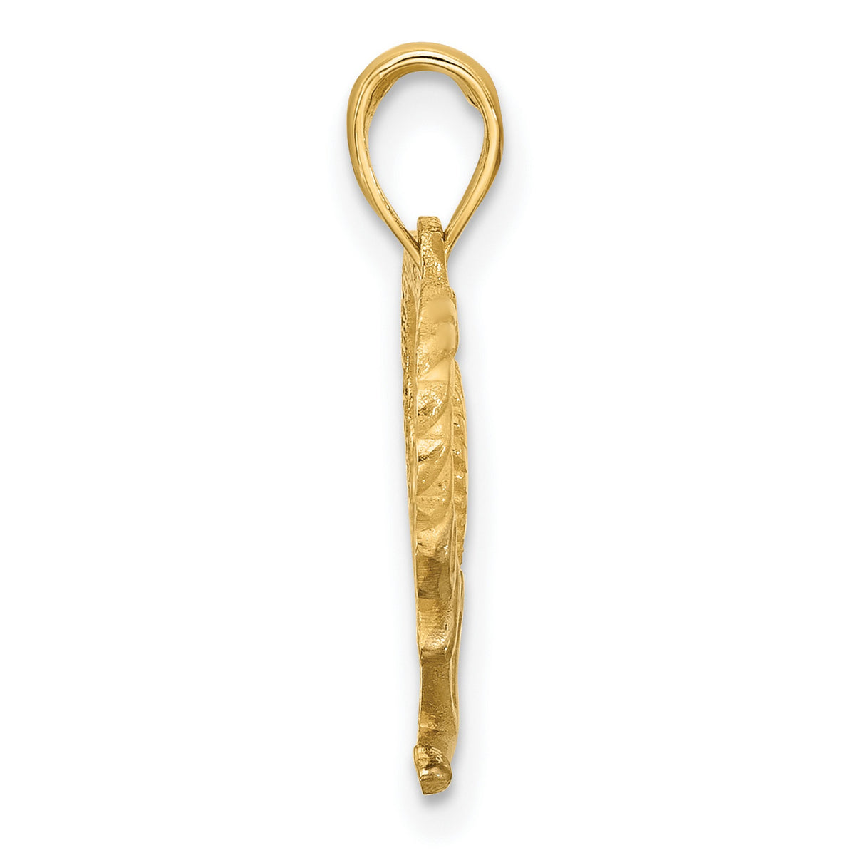 14k Multi-Tone Gold Anchor Pendant with Twisted Rope Heart and Rhodium Accents