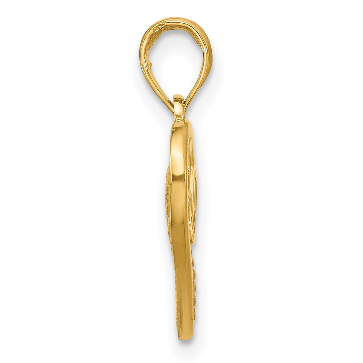 14k Two-Tone Gold Butterfly Heart Pendant, Dainty Symbolic Charm for Women