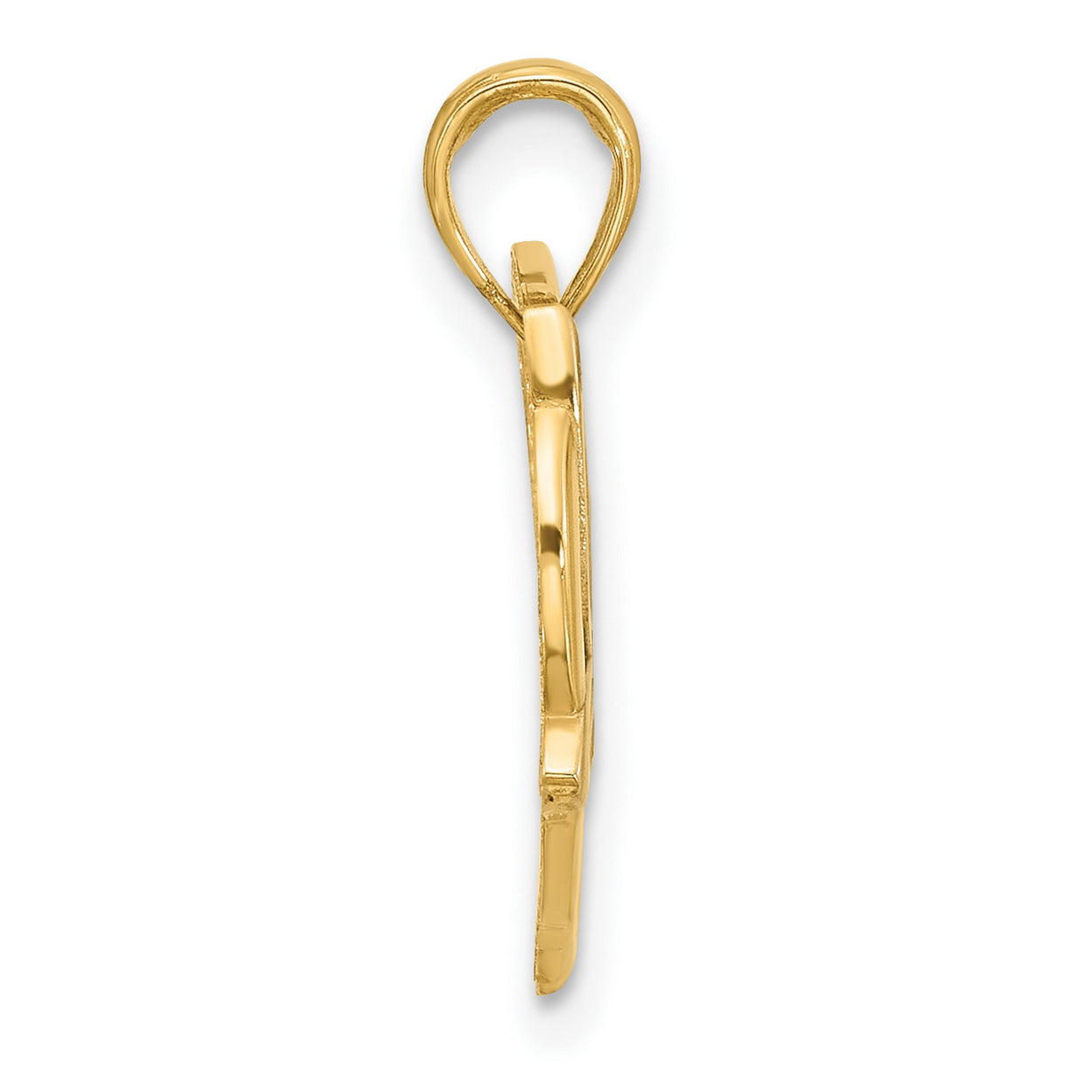 14k Yellow Gold Two-Tone Butterfly Heart Pendant for Women, Open Heart Charm