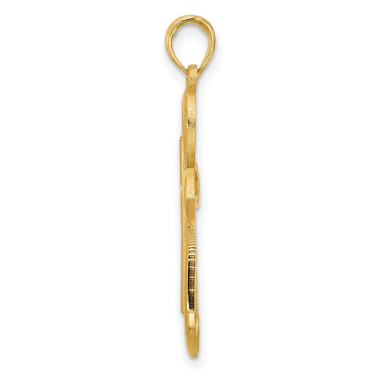 14k Yellow Gold Cross Pendant with Openwork Ankh Design, Modern Spiritual Charm