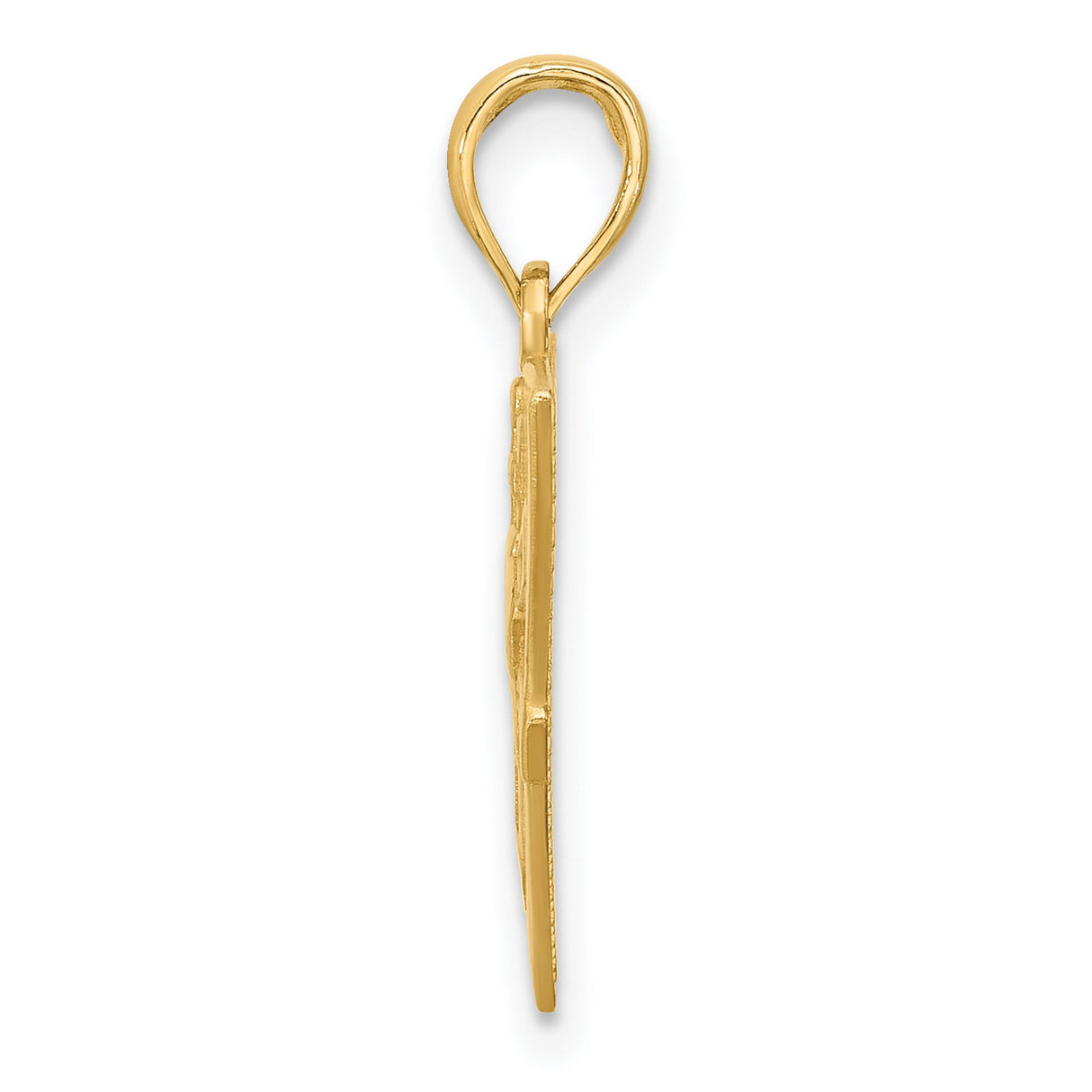 14k Yellow Gold Triangle Caduceus and Cross Pendant, Medical Symbol Jewelry