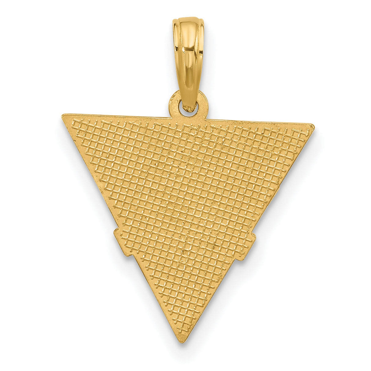 14k Yellow Gold Triangle Caduceus and Cross Pendant, Medical Symbol Jewelry