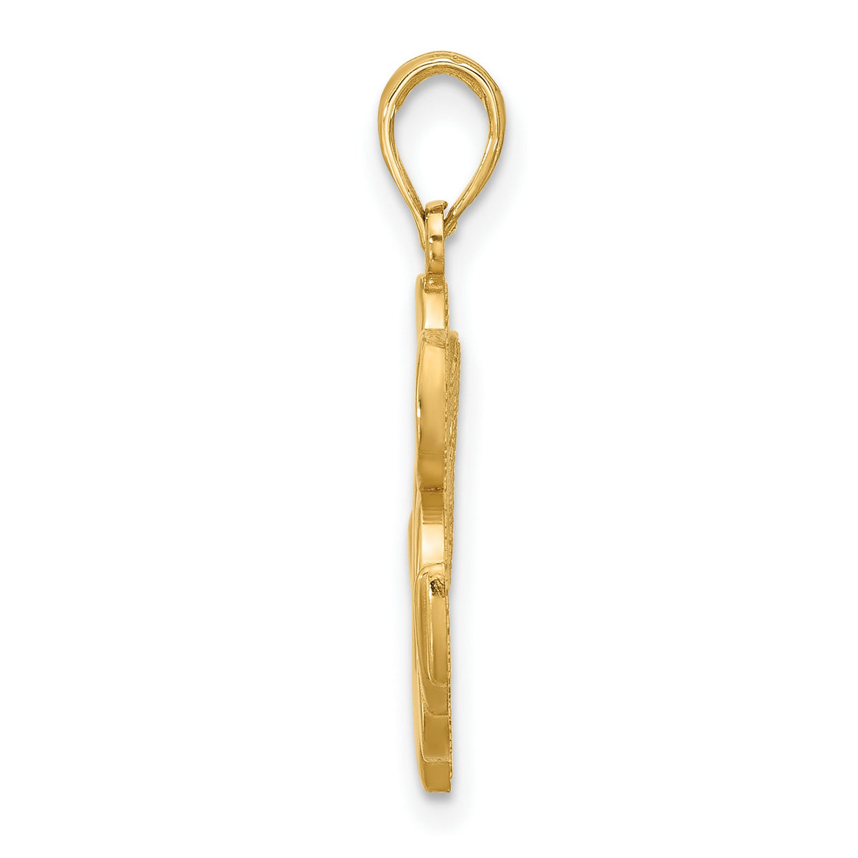 14k Yellow Gold Anchor Heart Cross Pendant, Religious Symbol of Faith, Hope, and Love for Women