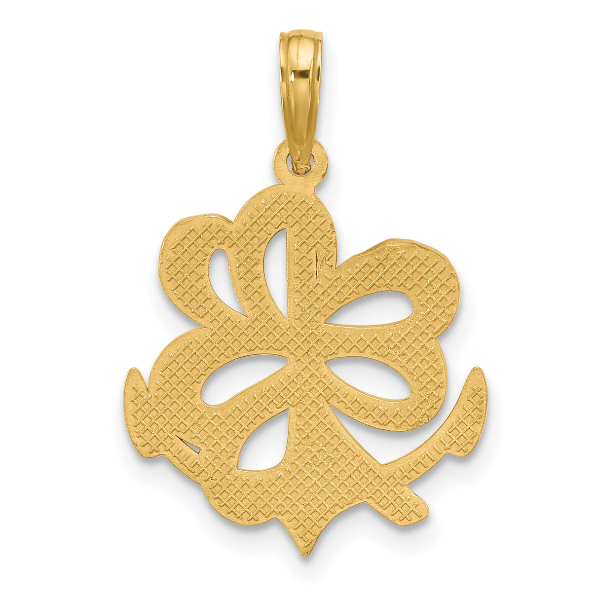 14k Yellow Gold Anchor Heart Cross Pendant, Religious Symbol of Faith, Hope, and Love for Women