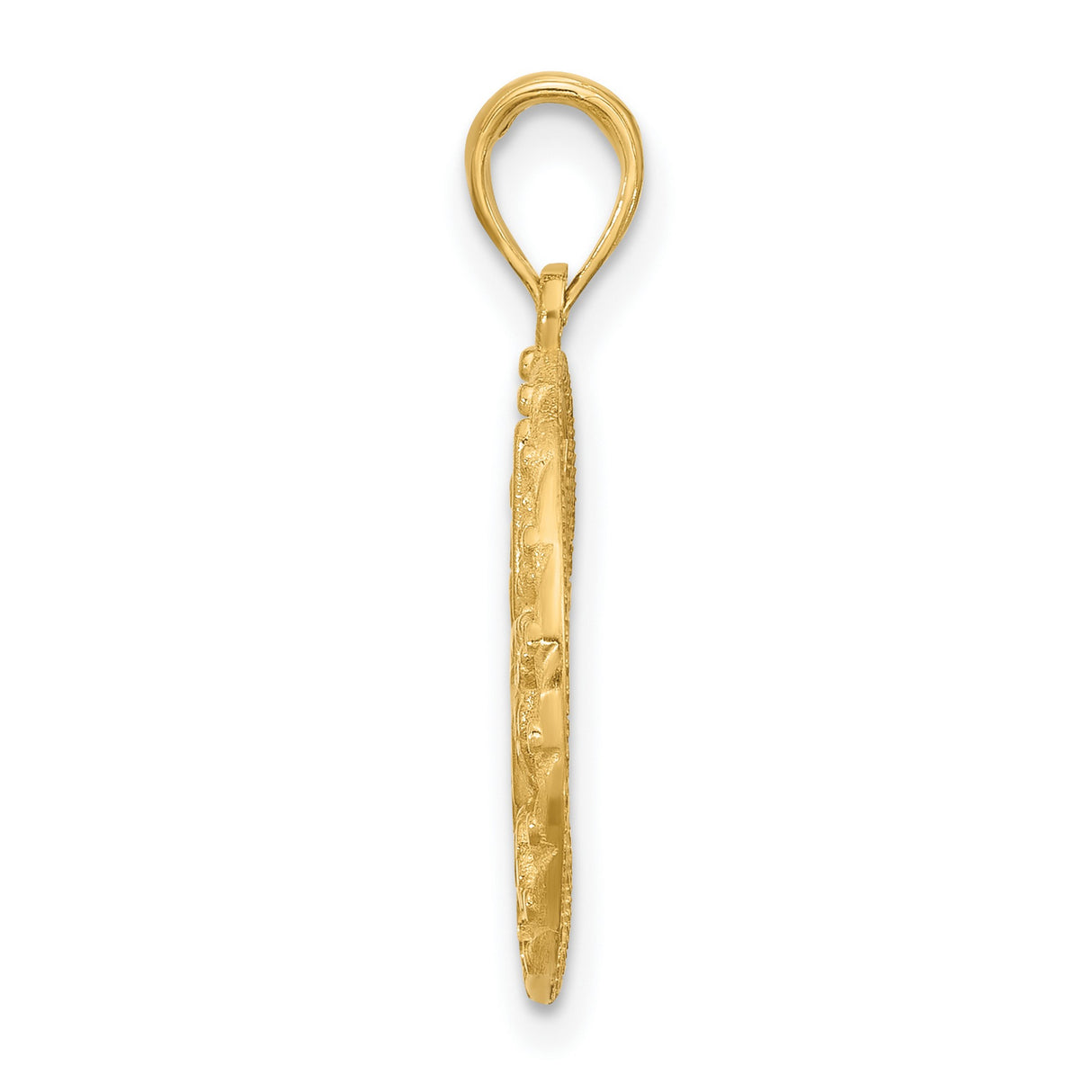 14k Yellow Gold Pendant, Butterfly and Floral Design, Nature Motif Charm for Women