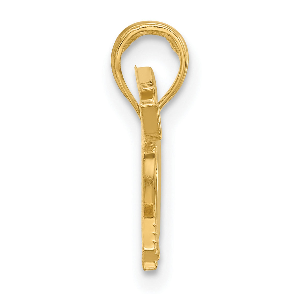 14k Yellow Gold Heart Pendant with Arrow Design and Cutout Center