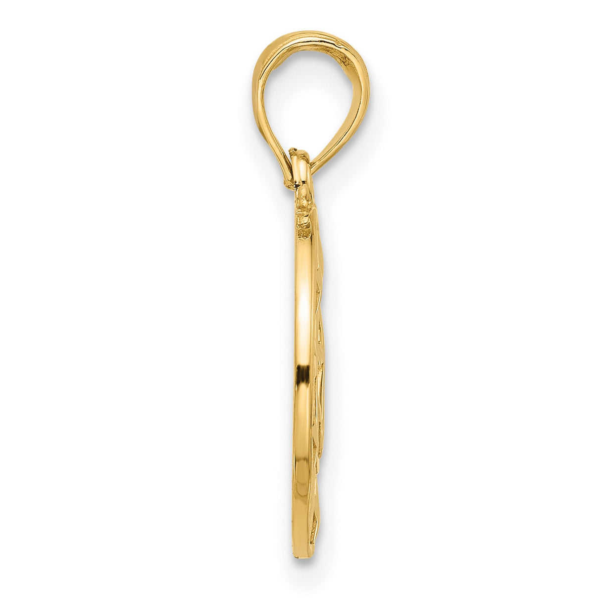 14k Yellow Gold Anchor and Stars Pendant, Nautical Christian Symbol for Women or Unisex Wear