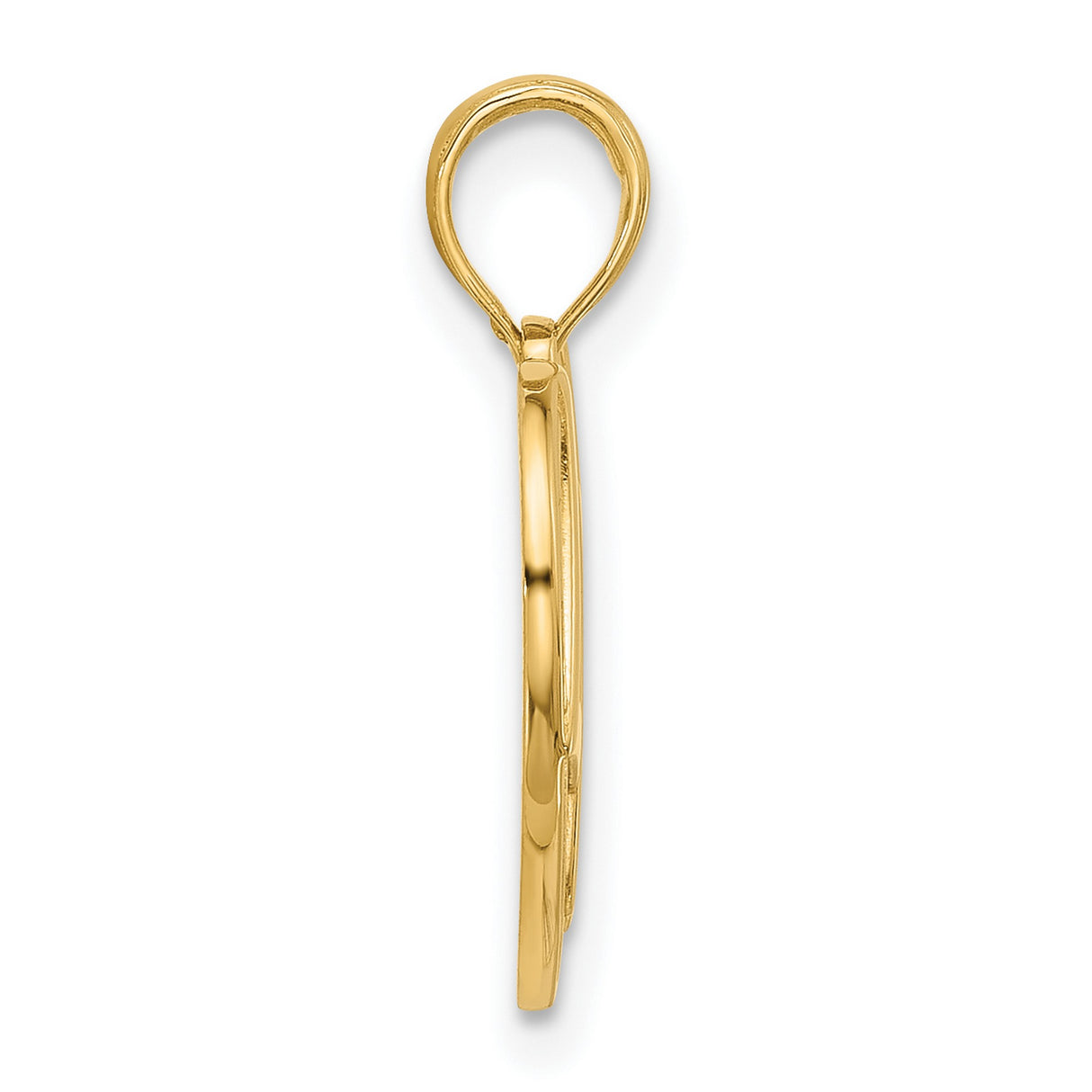 14k Yellow Gold Heart Pendant with Bold LOVE Script, Romantic Sentimental Jewelry for Women