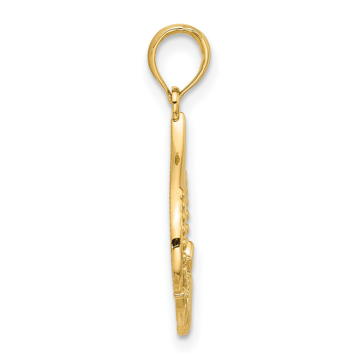 14k Yellow Gold Claddagh Pendant with Crowned Heart and Hands, Celtic Irish Symbol of Love and Loyalty