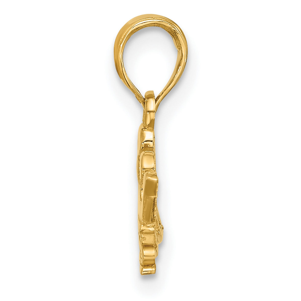 14k Yellow Gold Princess Crown Pendant with PRINCESS Lettering, Royalty Charm for Women and Girls