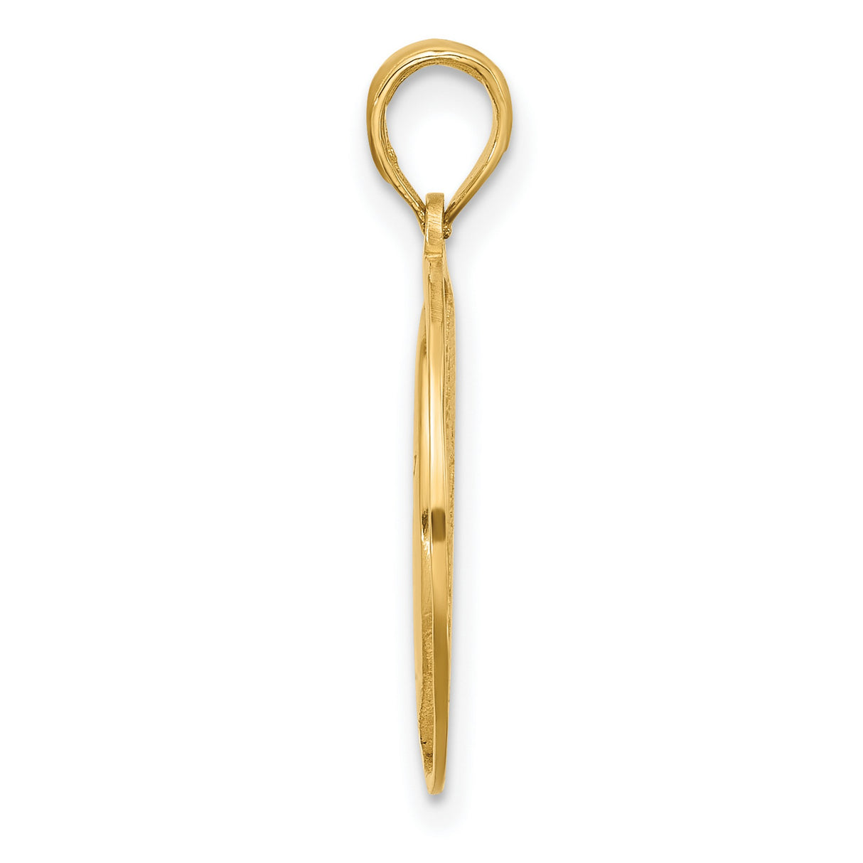 14k Yellow Gold Pendant, Crescent Moon and Star Cutout, Celestial Spiritual Jewelry