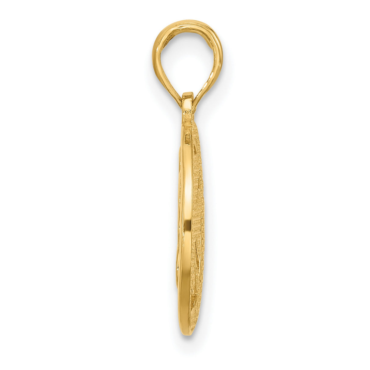 14k Yellow Gold Four-Leaf Clover Pendant with Cutout Circle Frame, Irish Lucky Charm